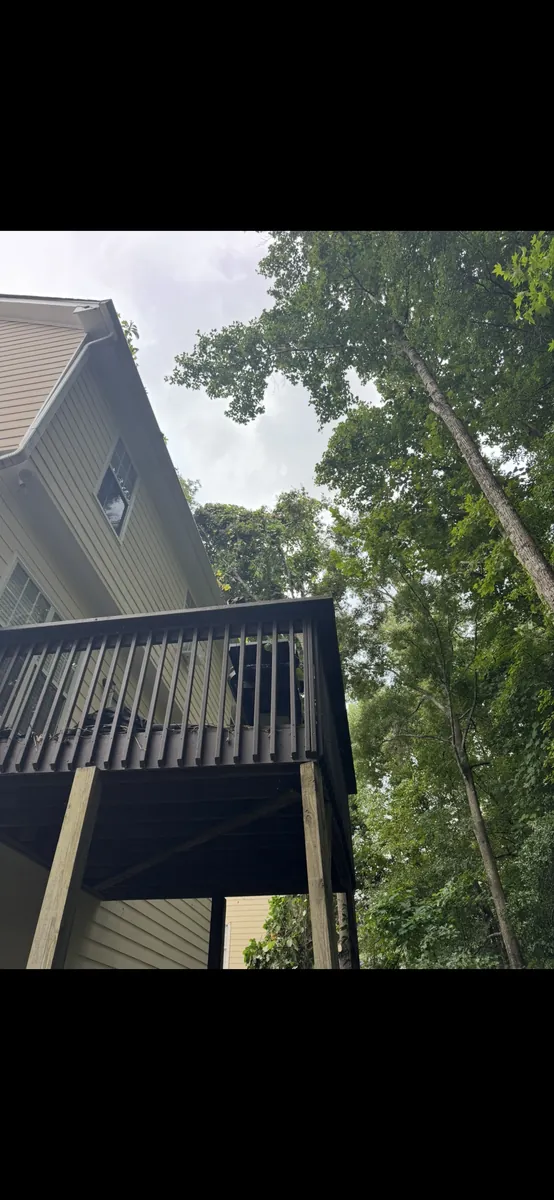 After: canopy raising away from roof and deck in Emerson, GA
