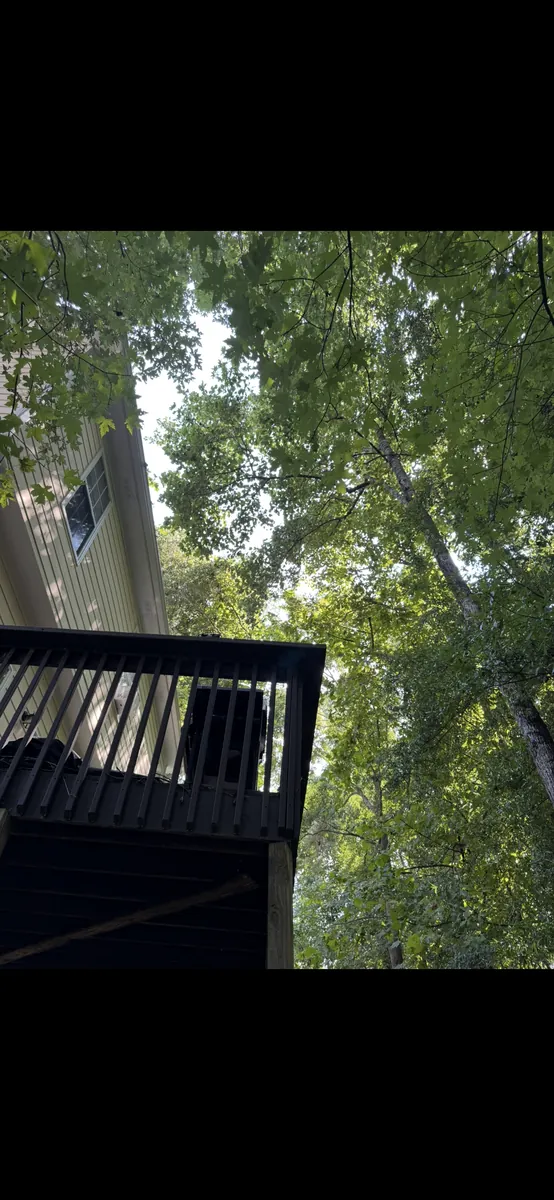 Before: canopy raising away from roof and deck in Emerson, GA